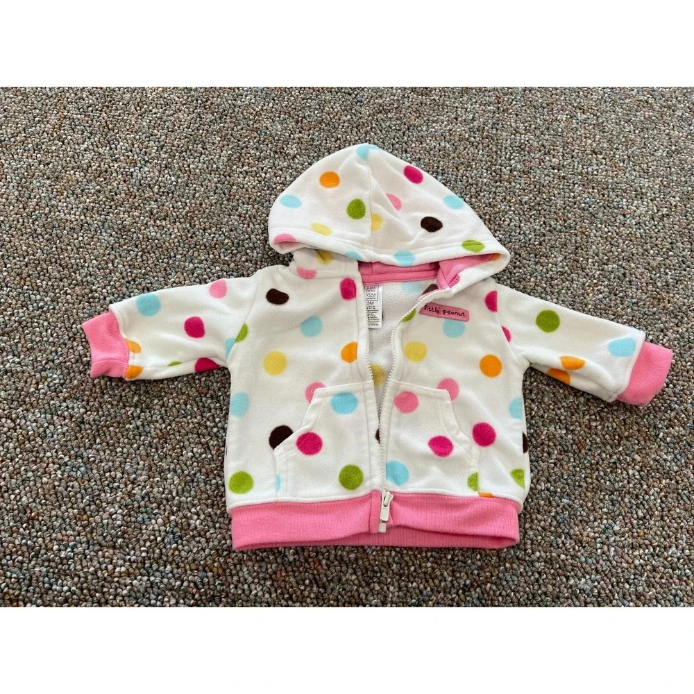 Carter's Soft Spotted Hooded Zip Up Sweater 3M